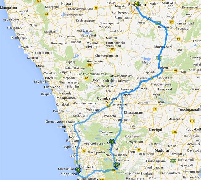 road travel from bangalore to vadodara